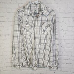 Men's Company 81 longsleeve pearl snapped shirt, size XL